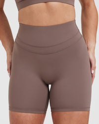 UnifiedMove™ High Waisted Shorts 6" | Cool Brown