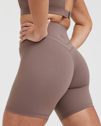 UnifiedMove™ High Waisted Shorts 6" | Cool Brown