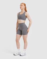 UnifiedMove™ High Waisted Shorts 6" | Ash Gray