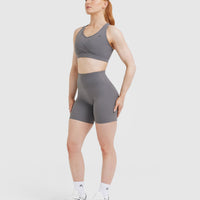 UnifiedMove™ High Waisted Shorts 6" | Ash Gray