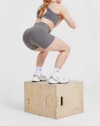 UnifiedMove™ High Waisted Shorts 6" | Ash Gray