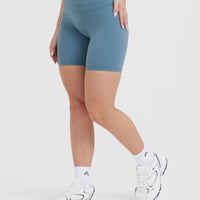 UnifiedMove™ High Waisted Shorts 6" | Moonstone Blue
