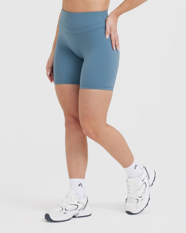 UnifiedMove™ High Waisted Shorts 6" | Moonstone Blue