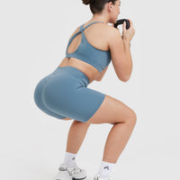 UnifiedMove™ High Waisted Shorts 6" | Moonstone Blue