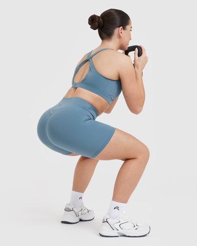 UnifiedMove™ High Waisted Shorts 6" | Moonstone Blue