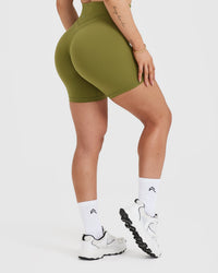 UnifiedMove™ High Waisted Shorts 6" | Olive Green