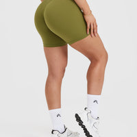 UnifiedMove™ High Waisted Shorts 6" | Olive Green