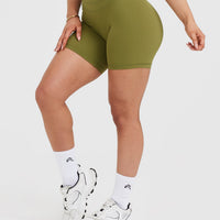 UnifiedMove™ High Waisted Shorts 6" | Olive Green