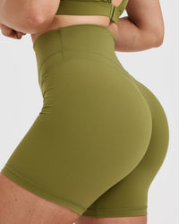 UnifiedMove™ High Waisted Shorts 6" | Olive Green