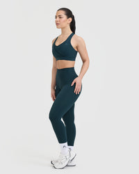 Unified Layered Sports Bra | Oil Blue