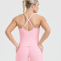Unified V-Neck Cross Back Vest | Petal Pink