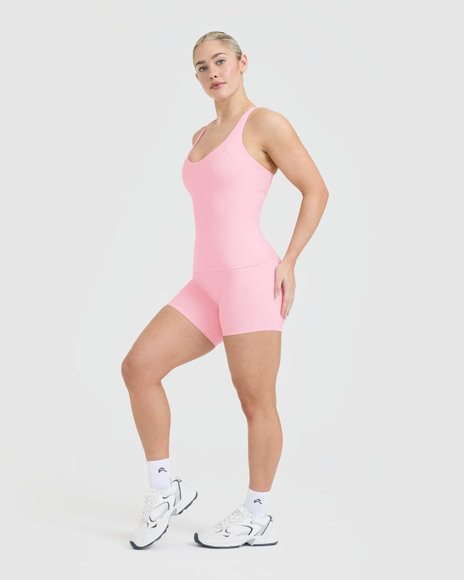 Unified V-Neck Cross Back Vest | Petal Pink