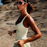 UnifiedMove™ T Back Mid Tank Top with Built in Bra Shelf New Branding | Meadow Mist Green