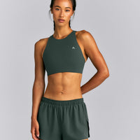 EasyLift™ High Neck Sports Bra New Branding | Deep Shadow Green