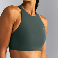 EasyLift™ High Neck Sports Bra New Branding | Deep Shadow Green