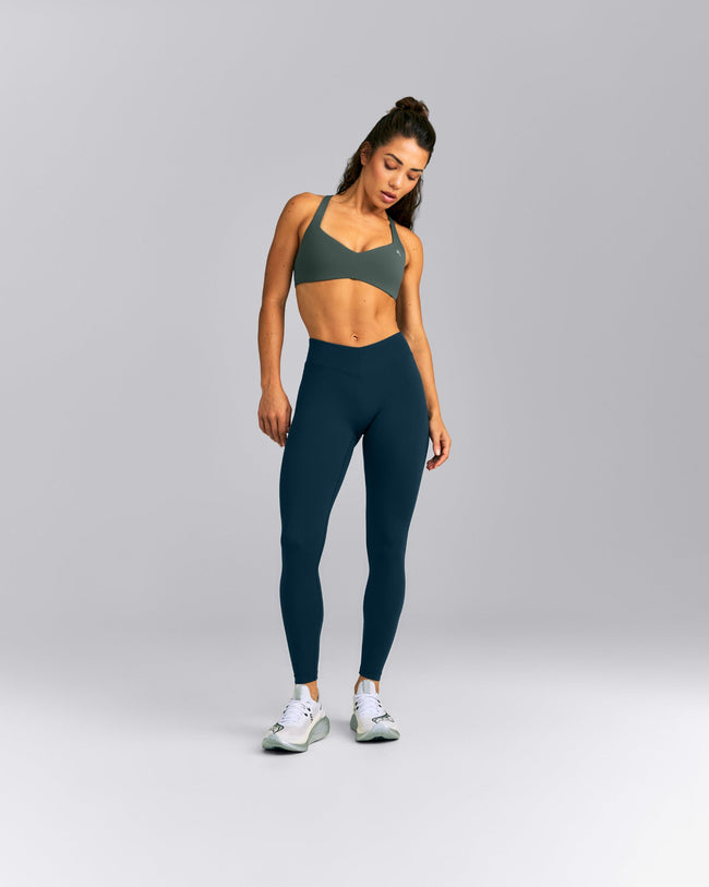 UnifiedMove™ V Front Mid Rise Leggings New Branding | Oil Blue
