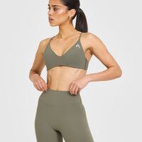 EasyLift™ Ultra Minimal Bralette with White Logo | Alpine Green