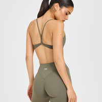 EasyLift™ Ultra Minimal Bralette with White Logo | Alpine Green