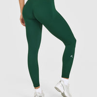 EnhanceLift™ Seamless Leggings with White Logo | Racing Green