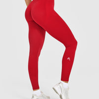 EnhanceLift™ Seamless Leggings with White Logo | Light Toasted Red