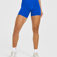 EnhanceLift™ Seamless Shorts with White Logo | Cobalt Blue