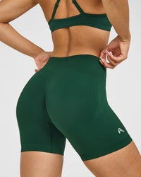 EnhanceLift™ Seamless Shorts with White Logo | Racing Green