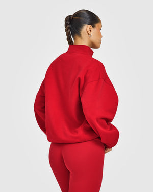 Foundations 1/4 Zip Sweatshirt in Toasted Red | Oner Active US