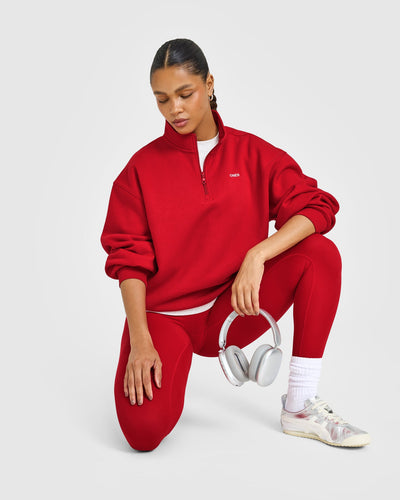 Foundations 1/4 Zip Sweatshirt | Toasted Red