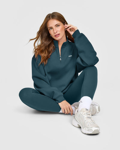 Foundations 1/4 Zip Sweatshirt | Oil Blue