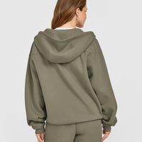 Foundations Zip Through Hoodie | Alpine Green