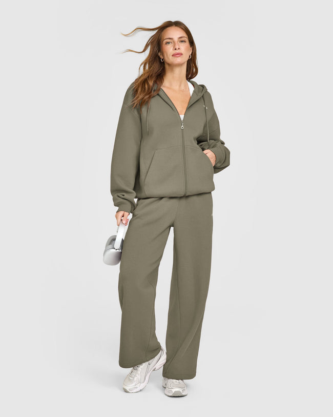 Foundations Zip Through Hoodie | Alpine Green