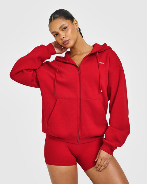 Foundations Zip Up Hoodie in Toasted Red | Oner Active US