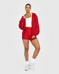 Foundations Zip Through Hoodie | Toasted Red