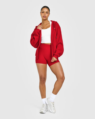 Foundations Zip Through Hoodie | Toasted Red