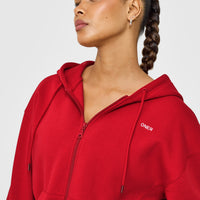Foundations Zip Through Hoodie | Toasted Red