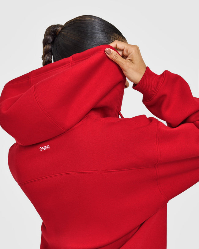 Foundations Zip Through Hoodie | Toasted Red