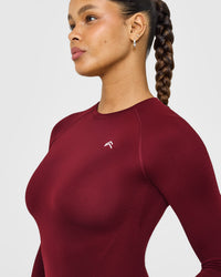 Go To Seamless Fitted Long Sleeve Top | Rosewood