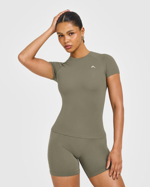 Go To Seamless Fitted Top in Alpine Green | Oner Active US