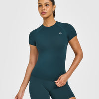 Go To Seamless Fitted Top | Oil Blue