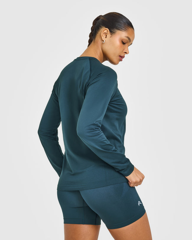 Go To Seamless Loose Long Sleeve Top | Oil Blue