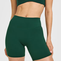 SoftMotion™ High Waisted Shorts 6" with White Logo | Dark Racing Green