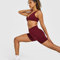 SoftMotion™ High Waisted Shorts 6" with White Logo | Light Rosewood