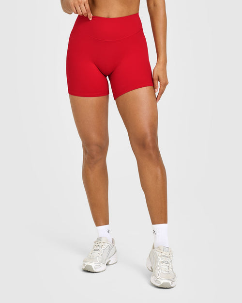 Oner Modal SoftMotion™ High Waisted Shorts 6" with White Logo | Light Toasted Red