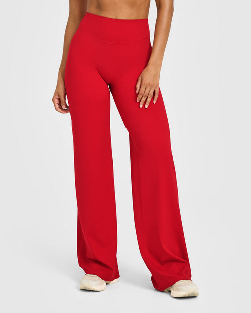 Oner Modal SoftMotion™ Straight Leg Bottoms with White Logo | Light Toasted Red