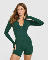 SoftMotion™ Jacket with White Logo | Dark Racing Green