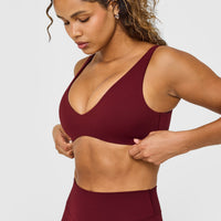 SoftMotion™ Scoop Back Bralette with White Logo | Light Rosewood