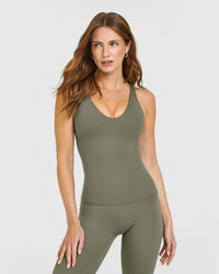 SoftMotion™ Scoop Neck Vest with White Logo | Alpine Green