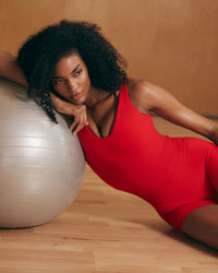 SoftMotion™ Scoop Neck Vest with White Logo | Light Toasted Red