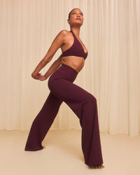 SoftMotion™ Straight Leg Bottoms with Gray Logo | Cherry Lacquer Purple