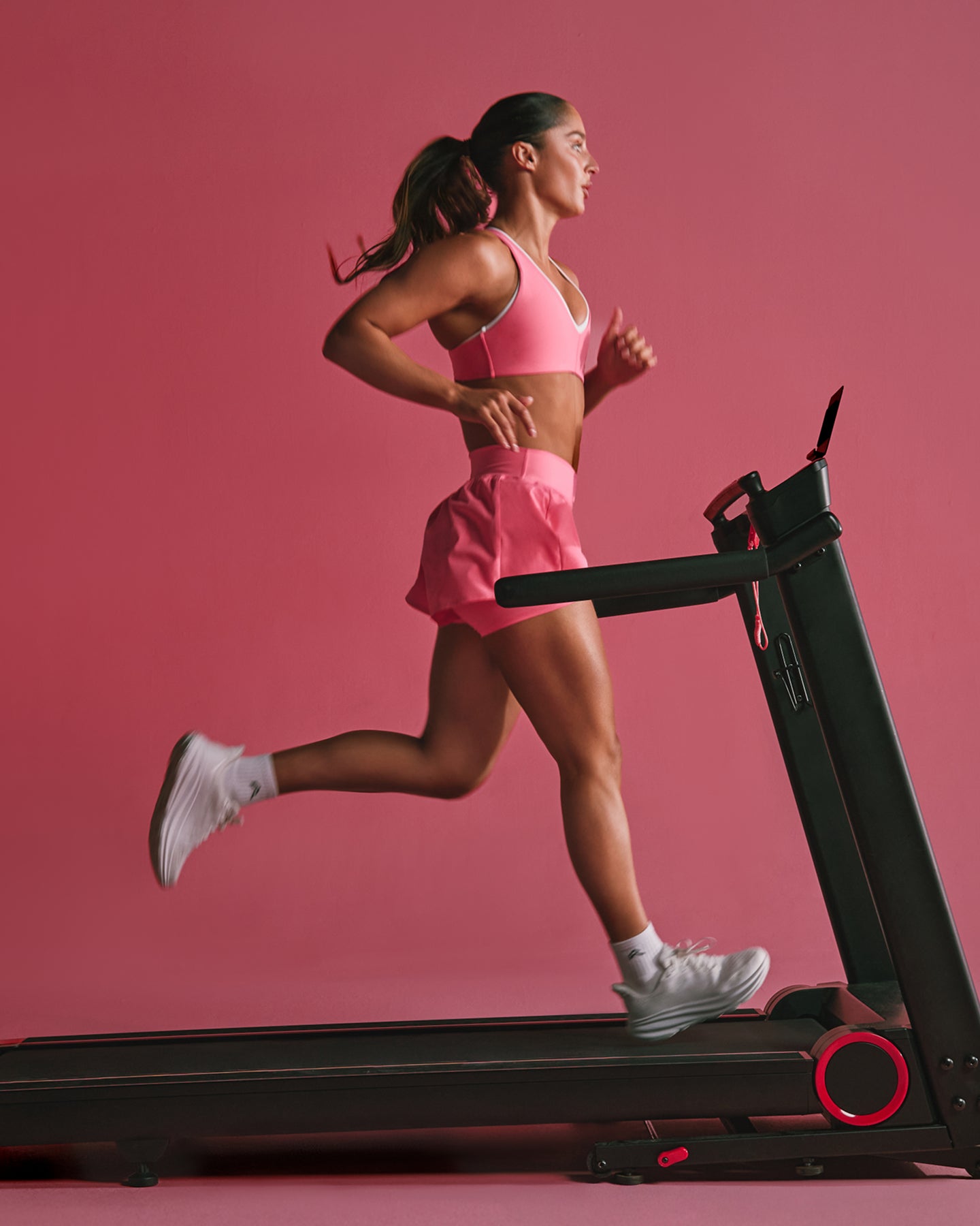 UnifiedMove Double Layer Shorts 5" with Reflective Logo | Hot Girl Pink